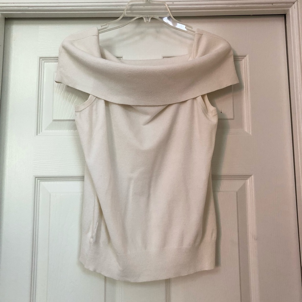 INC International Concepts Folded Off-Shoulder Cowl Collar Knit Sweater Top